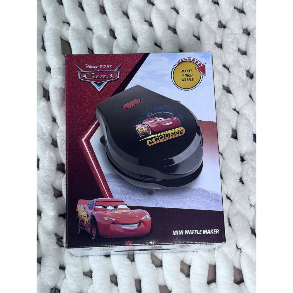 Disney Pixar Cars Lightning McQueen Mini Waffle Maker, 4" Waffles - New In Box